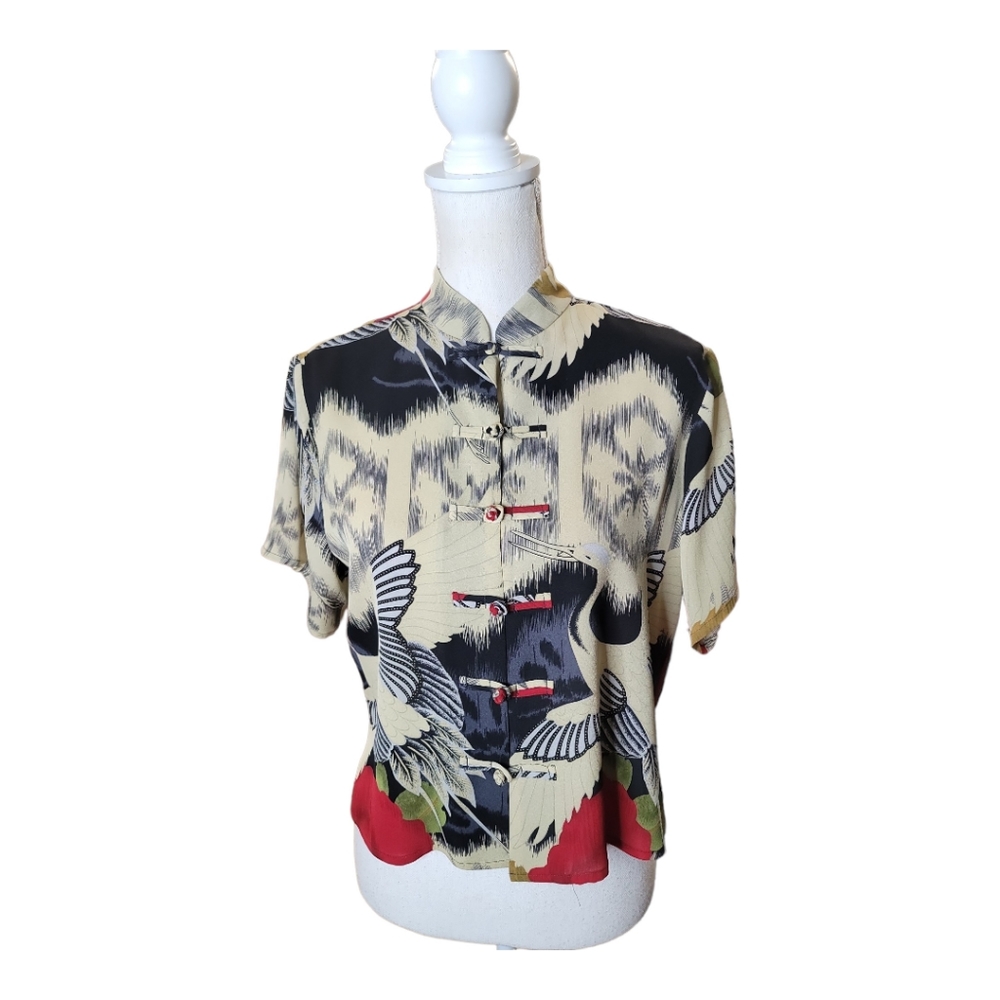 Harari Silk Chinese Collar Blouse